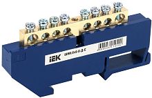 Шина неизолированная IEK N "ноль" ШНИ-6х9-8-Д-С 8 групп синий картинка 